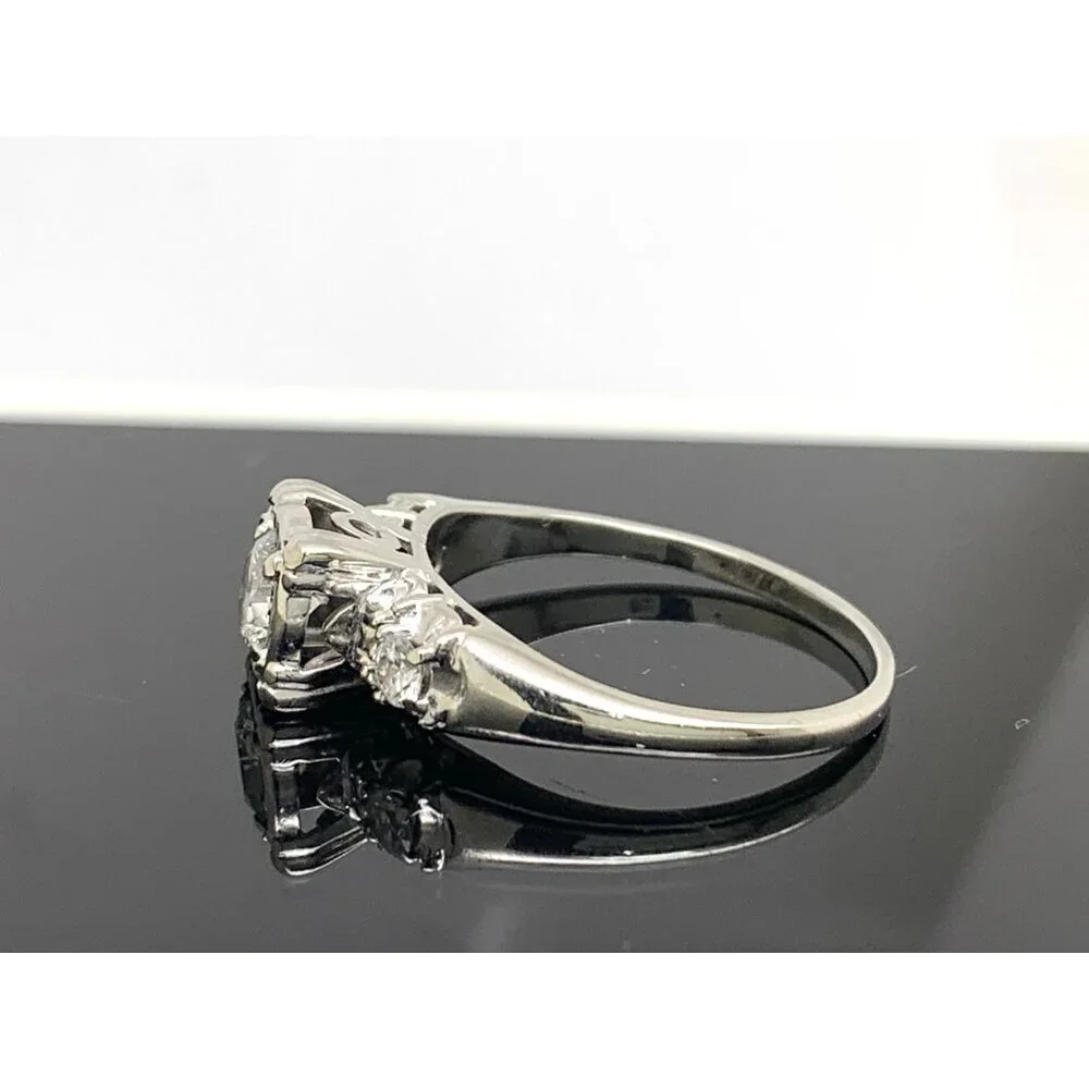 Engagement Ring Diamond 0.50ctw 14k White Gold Round Women's Jewelry Size 8
